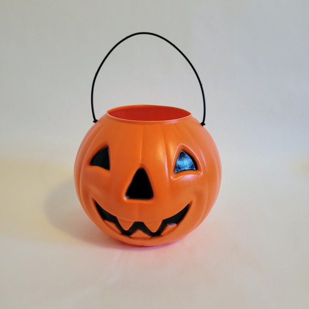 Vintage Jack O Lantern Trick Or Treat Pail. General Foam Plastics. Halloween.